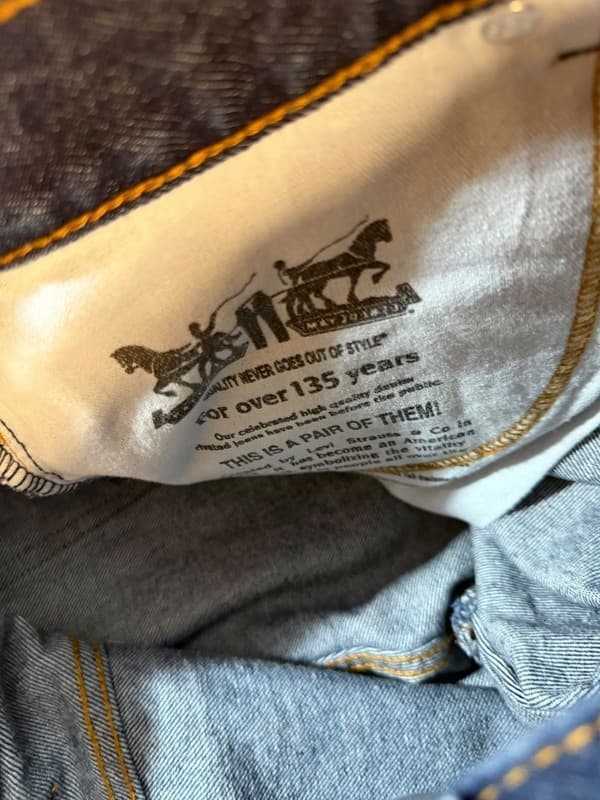Levi's 517 Bootcut Jeans 42x30 Dark Wash 2008 Vintage NWT Flare Denim - Thumbnail 5