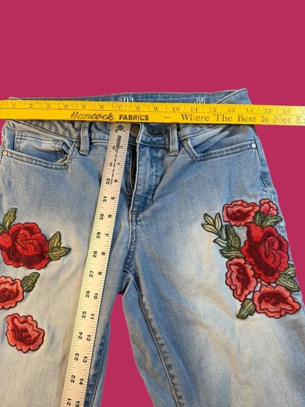 a.n.a Floral Rose Embroidered Skinny Ankle Jeans Size 28/6 - Thumbnail 6