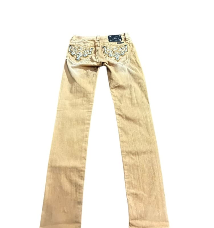 Miss Me Signature Rise Skinny Jeans Mustard Yellow Womens Size 27 TW57551 - Thumbnail 2
