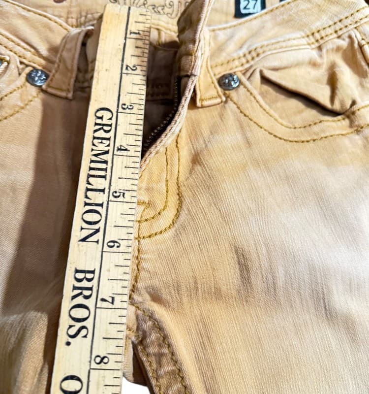 Miss Me Signature Rise Skinny Jeans Mustard Yellow Womens Size 27 TW57551 - Thumbnail 8