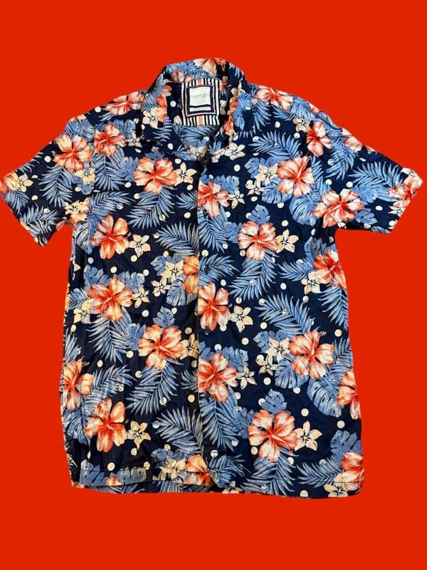 Cactus Man Ricky Singh Men's Floral Hawaiian Short Sleeve Button Up Shirt - Image 1