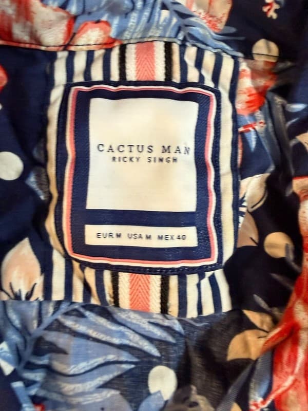 Cactus Man Ricky Singh Men's Floral Hawaiian Short Sleeve Button Up Shirt - Thumbnail 5