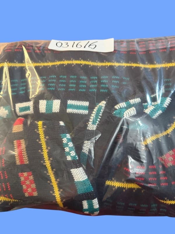 Vintage Canterbury of New Zealand 90s Nautical Flag Knit Sweater 1X Big - Thumbnail 5