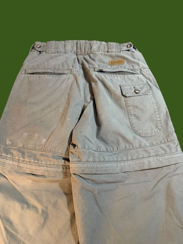 Vintage Cabela's 100% Cotton Convertible Cargo Pants Shorts Men's Size 34 - Thumbnail 6