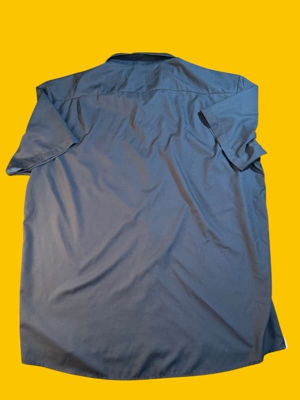 Men's Black and White Hawaiian Shirt Palm Tree Print Short Sleeve Button Down - Thumbnail 2