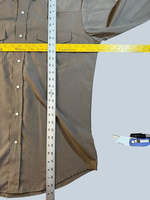 Roper Men's Brown Textured Pearl Snap Long Sleeve Western Shirt Size Medium - Thumbnail 6