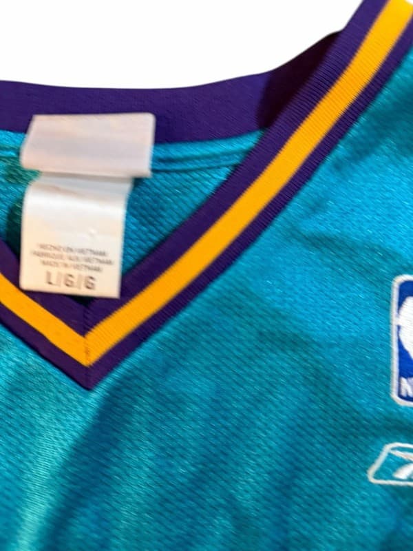 Vintage Reebok Jamaal Magloire #21 New Orleans Hornets Teal NBA Jersey Size L - Thumbnail 3