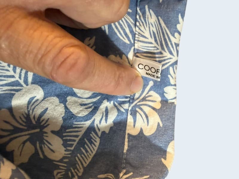 COOFANDY Men's Blue Hibiscus Floral Hawaiian Short Sleeve Button Dow 100% Cotton - Thumbnail 5