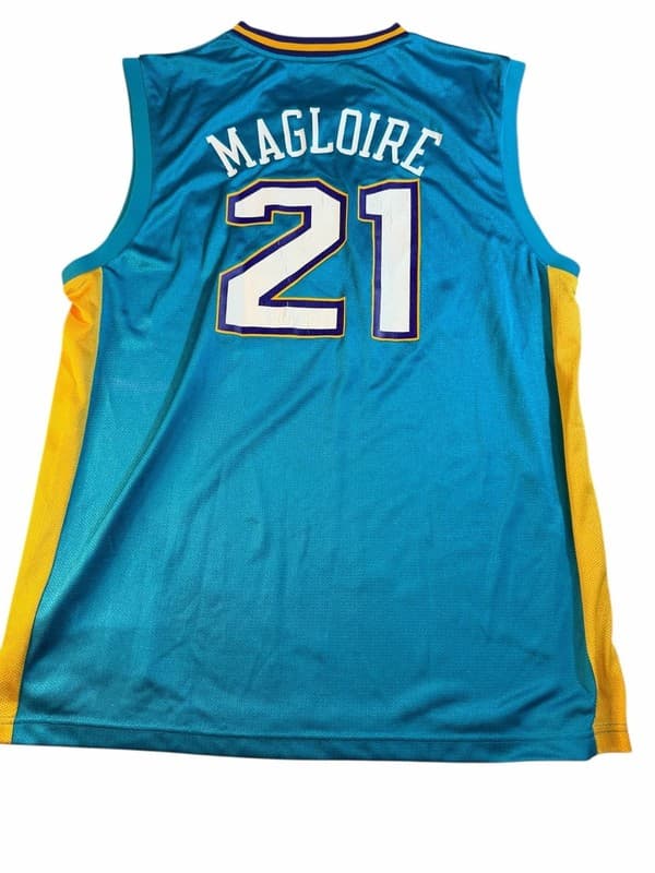 Vintage Reebok Jamaal Magloire #21 New Orleans Hornets Teal NBA Jersey Size L - Thumbnail 2