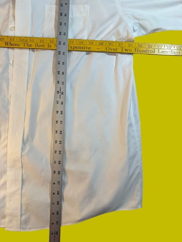 Roundtree & Yorke Gold Label White Non-Iron Cotton Fitted Dress Shirt 17.5 33 - Thumbnail 8