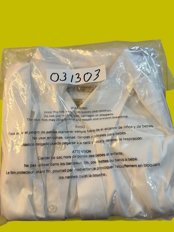 Roundtree & Yorke Gold Label White Non-Iron Cotton Fitted Dress Shirt 17.5 33 - Thumbnail 7