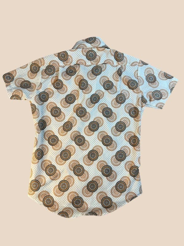 Vintage 70s Kmart Paisley Medallion Short Sleeve Button Up Shirt Womens M - Thumbnail 2