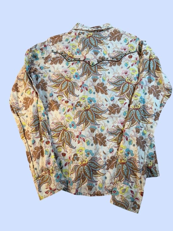 Wrangler 20X Women’s Floral Western Snap Shirt Boho Cowgirl Long Sleeve S/M - Thumbnail 2