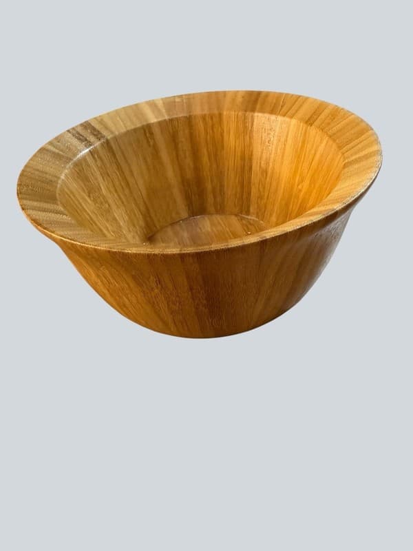 Bamboo 6-Inch Flared Natural Bamboo Salad Serving Bowl - Image 1