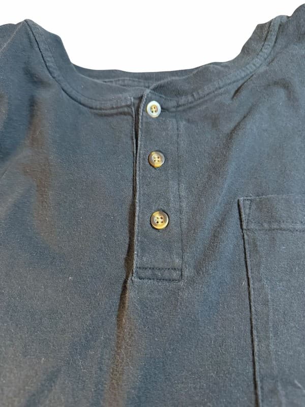 Carhartt Mens Loose Fit Heavyweight Short-Sleeve Henley Pocket T-Shirt 3XL Black - Thumbnail 4