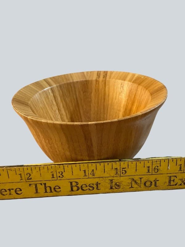 Bamboo 6-Inch Flared Natural Bamboo Salad Serving Bowl - Thumbnail 4
