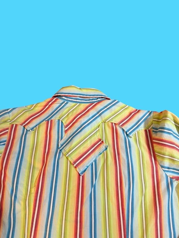 Cruel Girl Women's S Multi-Color Striped Western Pearl Snap Long Sleeve Shirt - Thumbnail 6