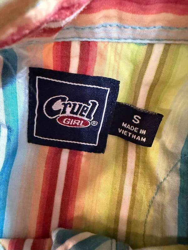 Cruel Girl Women's S Multi-Color Striped Western Pearl Snap Long Sleeve Shirt - Thumbnail 3