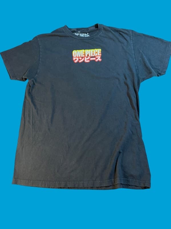 One Piece Straw Hat Crew Manga Panel Graphic T-Shirt Black Men's Size Large - Image 1