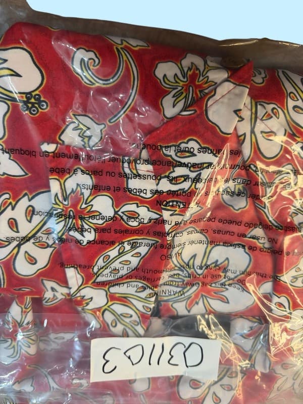 ODO Men's Red Hibiscus Floral Tropical Hawaiian Aloha Shirt Size Large - Thumbnail 6