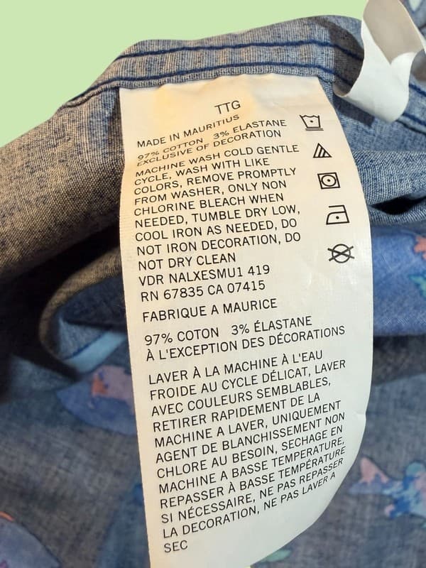 Nautica Men's XXL Watercolor Fish Print Short Sleeve Stretch Button Down Shirt - Thumbnail 4