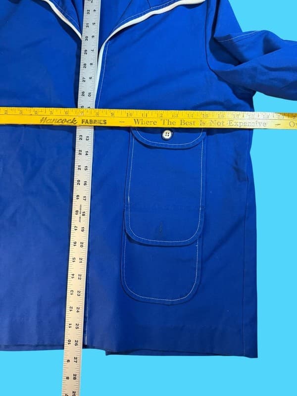 Vintage 70s White Stag Blue Zip-Up Jacket with Contrast Stitching and Safari Poc - Thumbnail 6