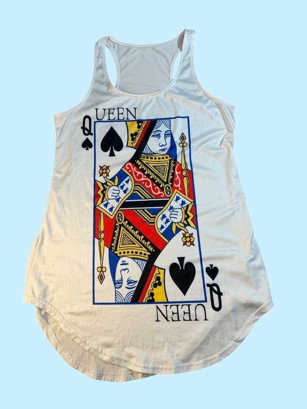 SHEIN Queen of Spades Playing Card Graphic Racerback Tank Dress - Image 1