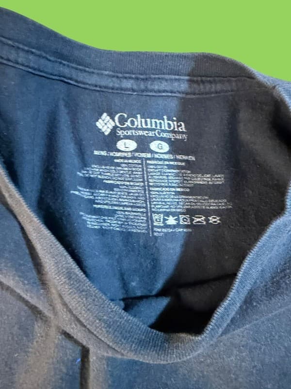 Columbia PFG Men's Large Navy Blue Short Sleeve Fish Flag Graphic T-Shirt - Thumbnail 3