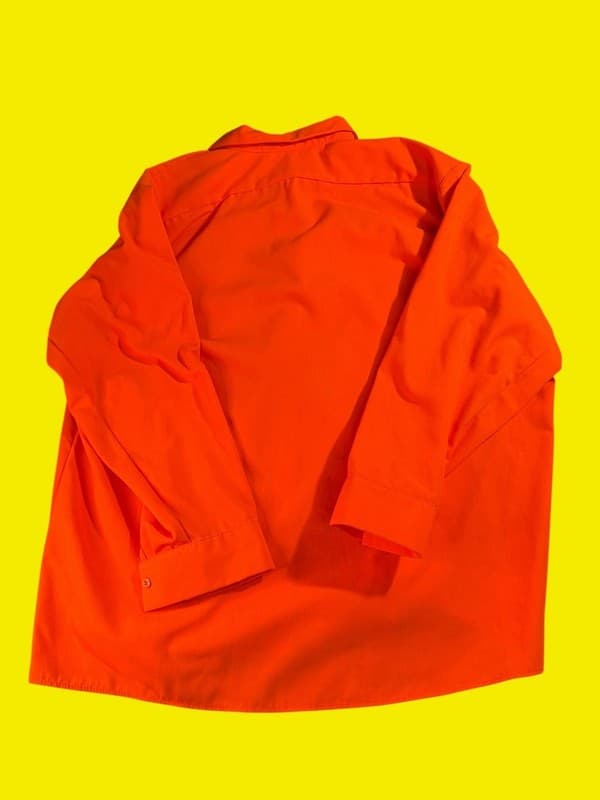 Red Kap Men's SS14OR Industrial Long Sleeve Work Shirt - Blaze Orange, 3XL - Thumbnail 2