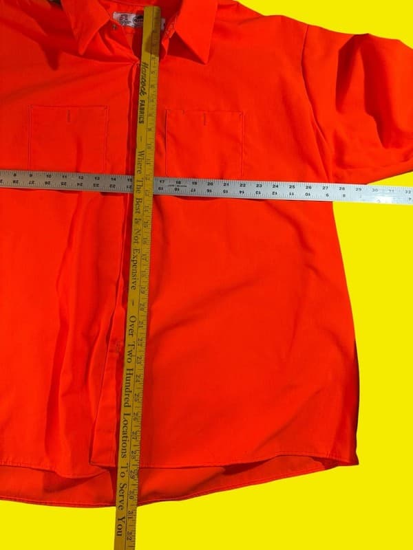 Red Kap Men's SS14OR Industrial Long Sleeve Work Shirt - Blaze Orange, 3XL - Thumbnail 4