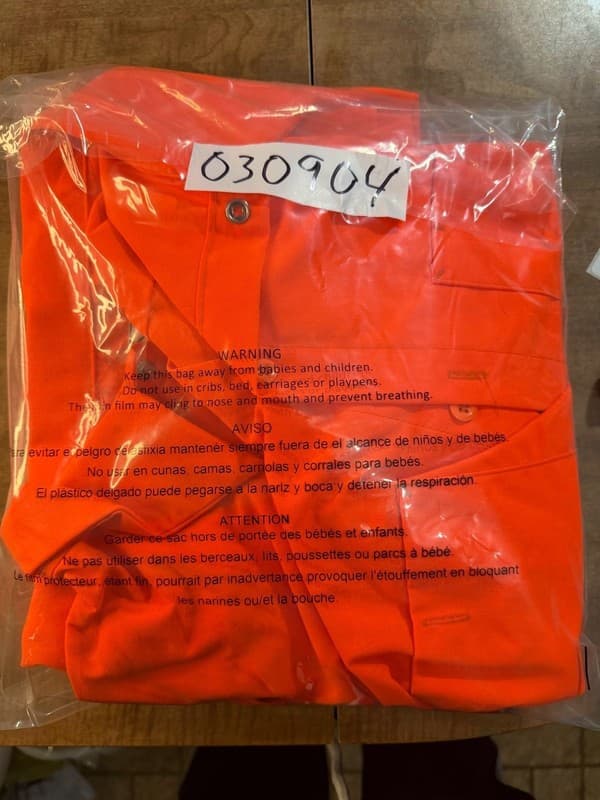 Red Kap Men's SS14OR Industrial Long Sleeve Work Shirt - Blaze Orange, 3XL - Thumbnail 5