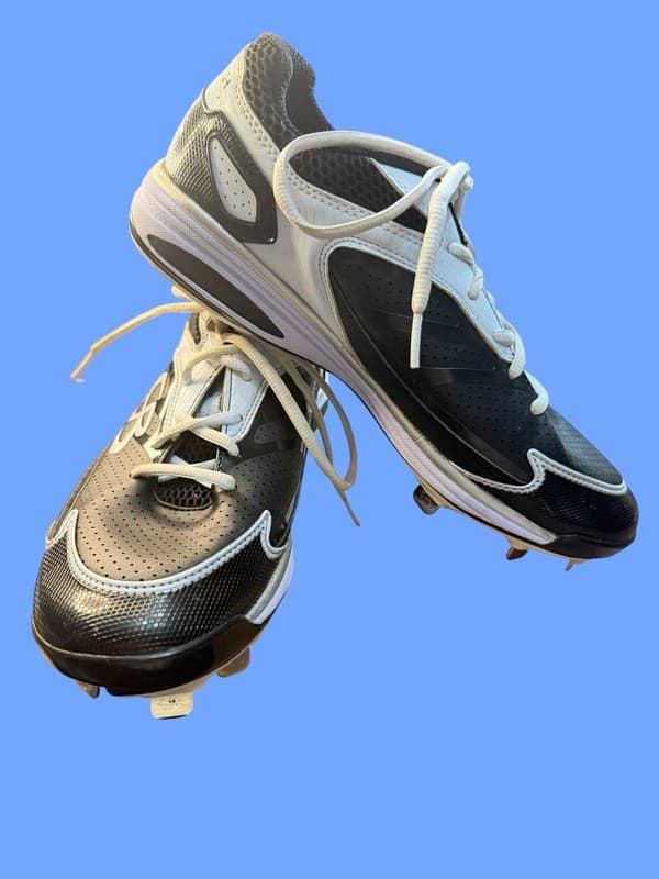 Boombah White and Black Metal Baseball Cleats Size 11 - Image 1