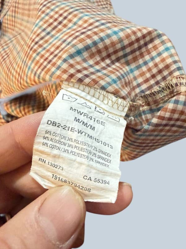 Wrangler Men's Regular Fit Plaid Pearl Snap Western Shirt Brown and Blue Check M - Thumbnail 4