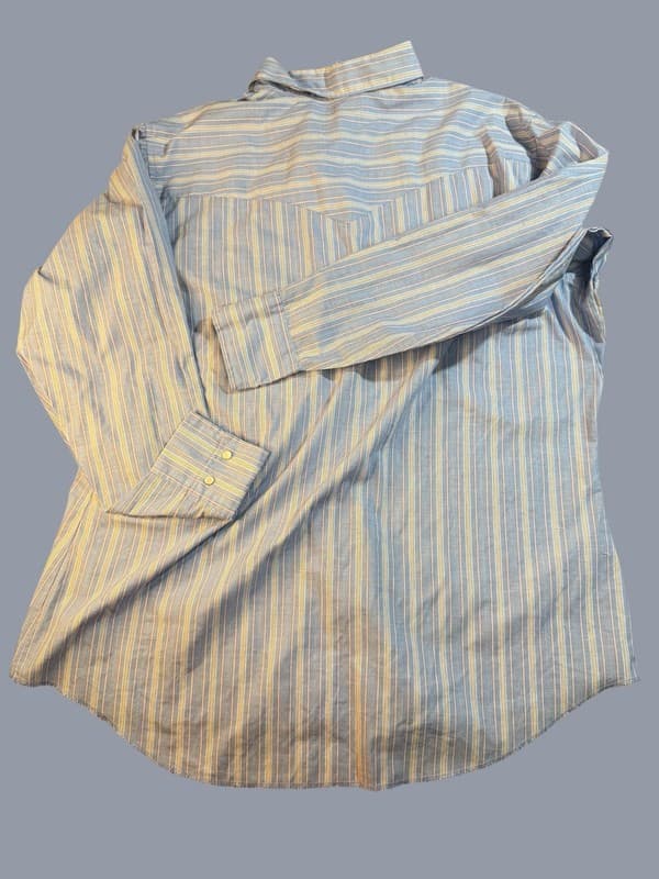 Vintage American Hero Striped Weste rn Pearl Snap Shirt L - Thumbnail 2