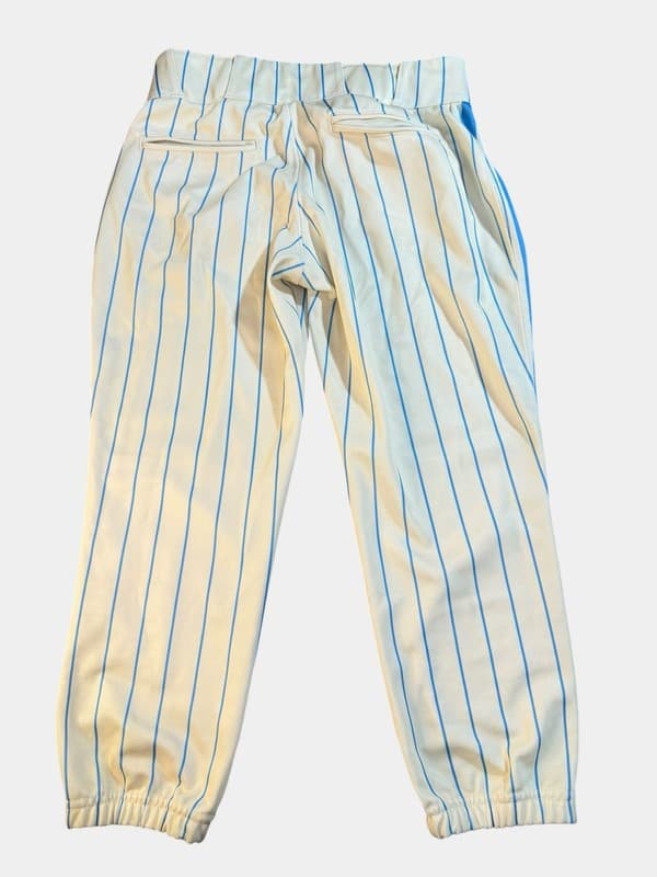 Champro Womens Medium Yellow and Light Blue Pinstripe Baseball Softball Pants - Thumbnail 2