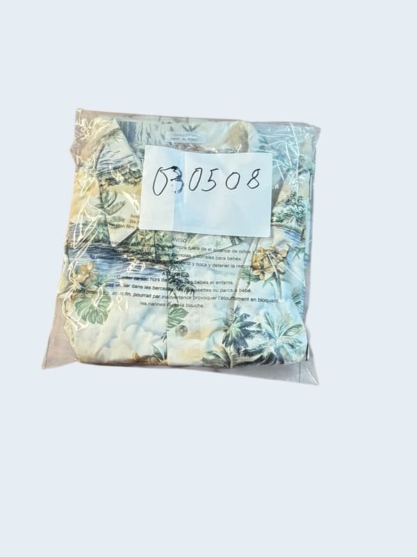 Pierre Cardin Men's 2XLT Hawaiian Shirt 100% Cotton Tropical Island Print - Thumbnail 5