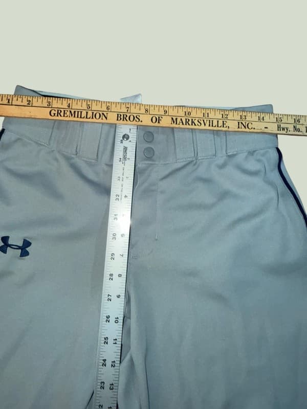 Under Armour Men's Clean Up Piped Loose Fit Baseball Pants Gray Navy Size MD - Thumbnail 6