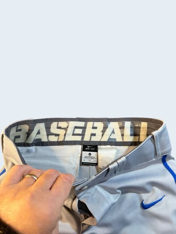 Nike Dri-FIT Baseball Pants XL Gray with Royal Blue Piping - Thumbnail 4