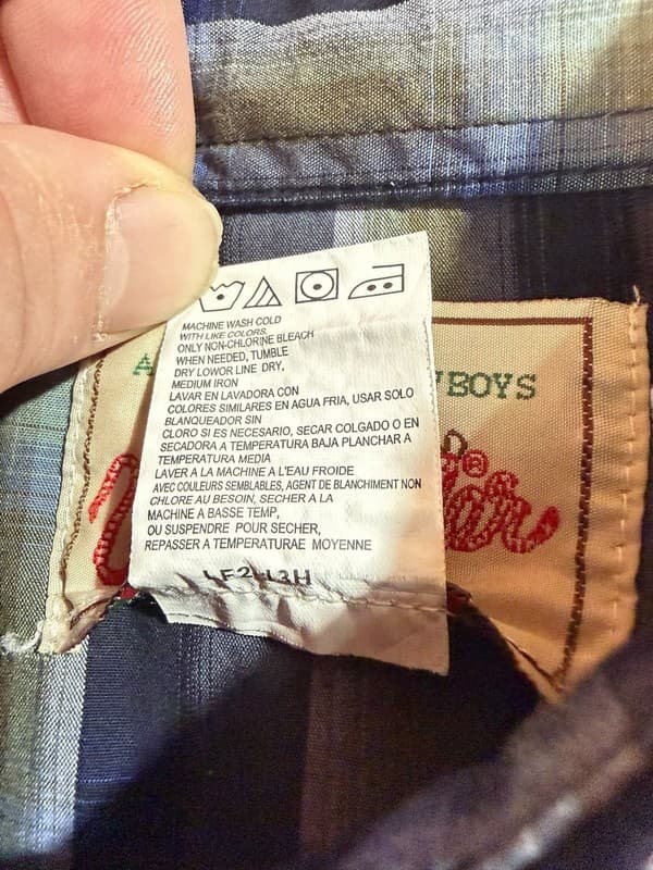 Wrangler American Cowboys Men's Blue Plaid Pearl Snap Western Shirt Size M - Thumbnail 4