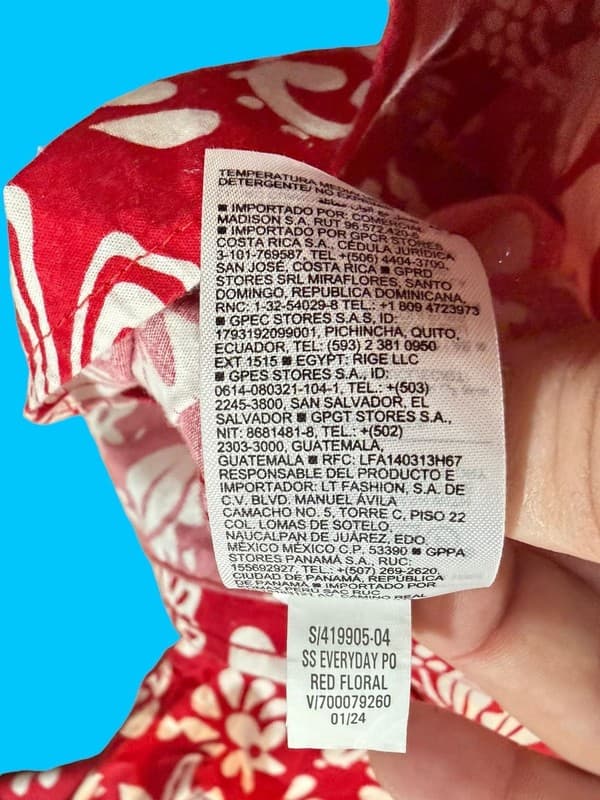 Old Navy Red and White Floral Everyday Short Sleeve Hawaiian Shirt M - Thumbnail 5