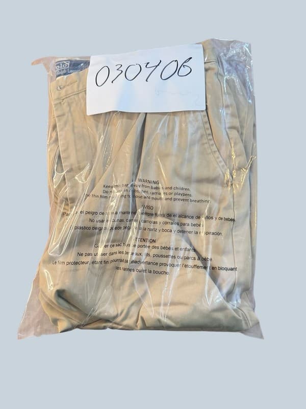 Polo by Ralph Lauren Men's Classic Fit Flat Front Khaki Chino Pants 34/34 - Thumbnail 9