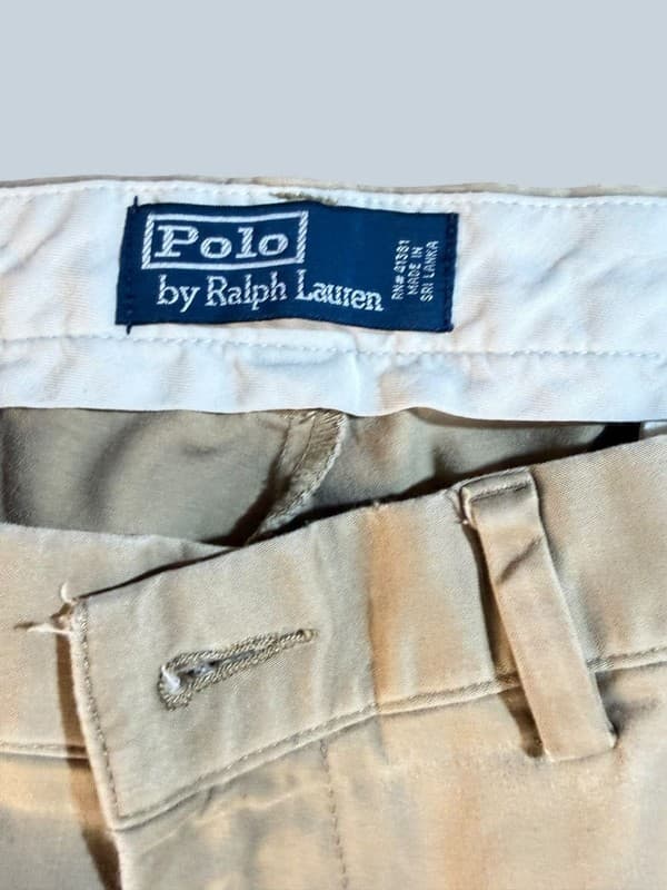 Polo by Ralph Lauren Men's Classic Fit Flat Front Khaki Chino Pants 34/34 - Thumbnail 3