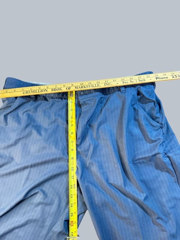 Adidas Golf Shorts Blue Herringbone Print Men's Size 40 Elastic Waist - Thumbnail 6