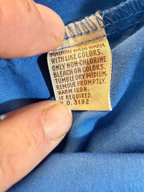 Vintage Sheplers Royal Blue Pearl Snap Long Sleeve Western Shirt Size 17.5-34 - Thumbnail 4