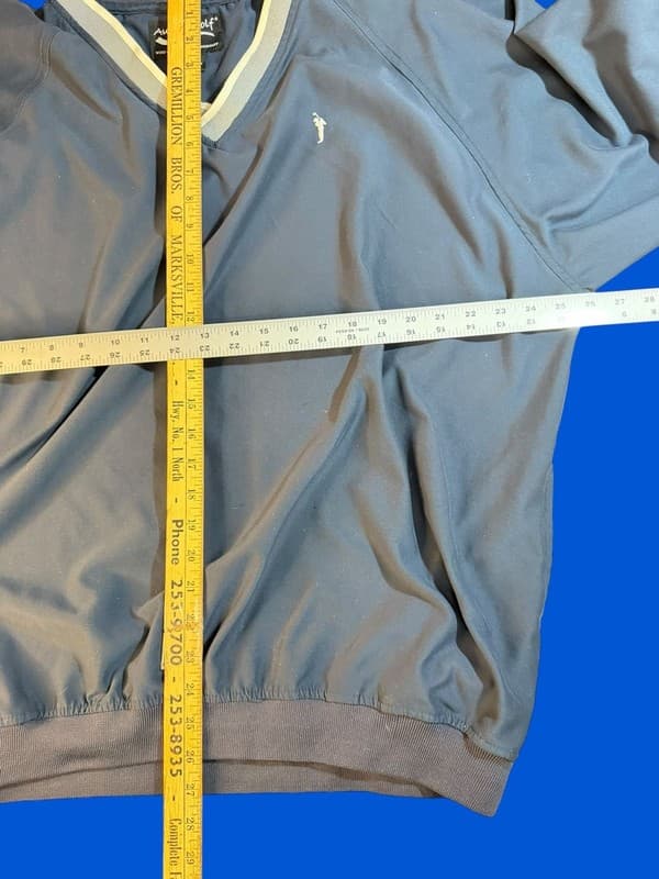 Austin Golf XXL Navy Blue V-Neck Windbreaker Pullover Jacket - Thumbnail 7