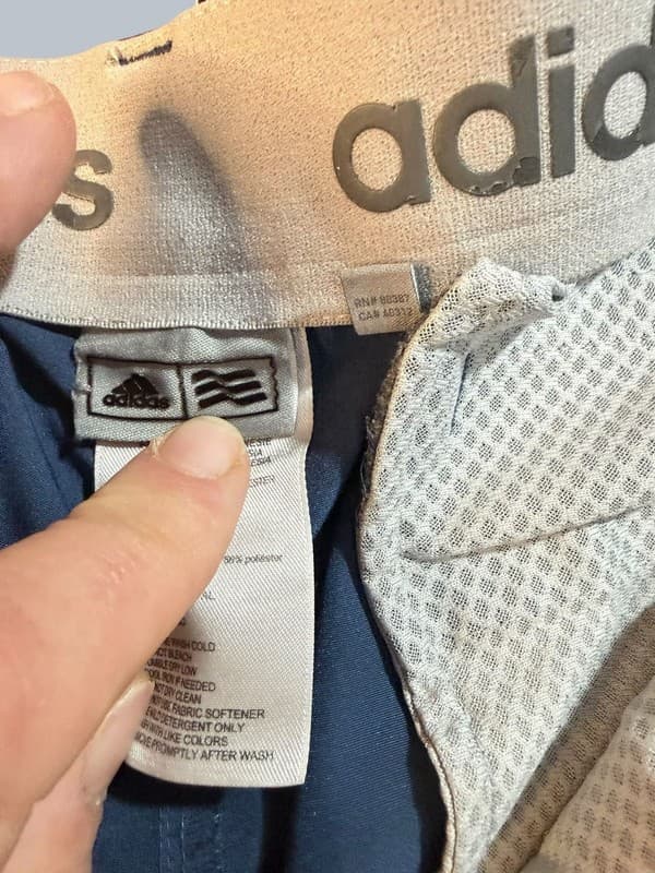 Adidas Golf Shorts Blue Herringbone Print Men's Size 40 Elastic Waist - Thumbnail 4