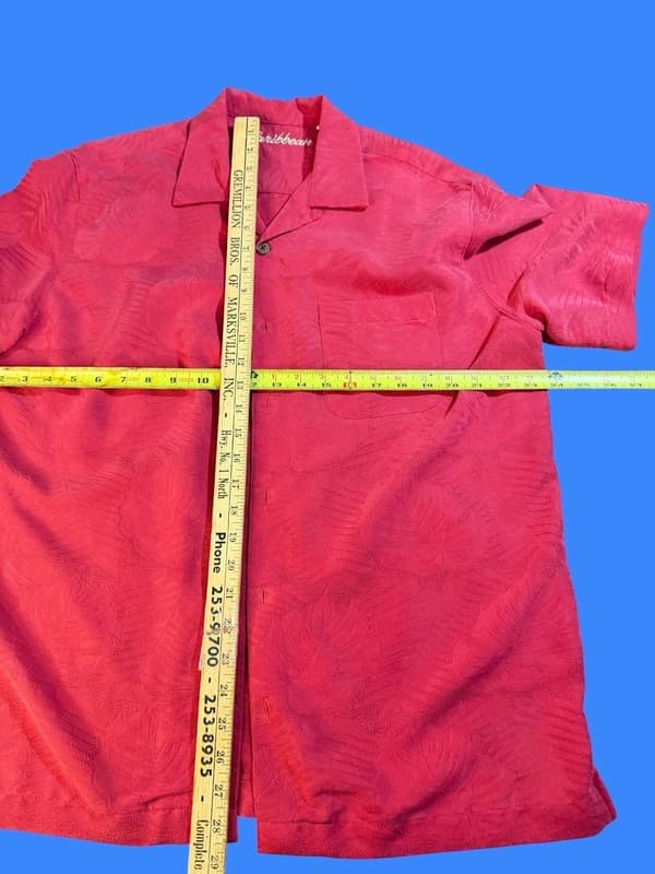 Men’s Caribbean Jacquard Camp Shirt / Hawaiian Resort Shirt M Y2K - Thumbnail 5