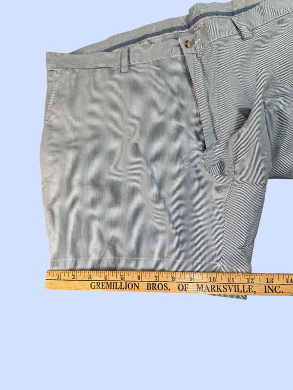 Polo Ralph Lauren Blue White Striped Seersucker Classic Fit 6" Shorts - Thumbnail 9