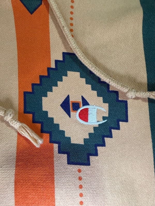 Champion Reverse Weave Southwestern Aztec All Over Print Hoodie Large - Thumbnail 7