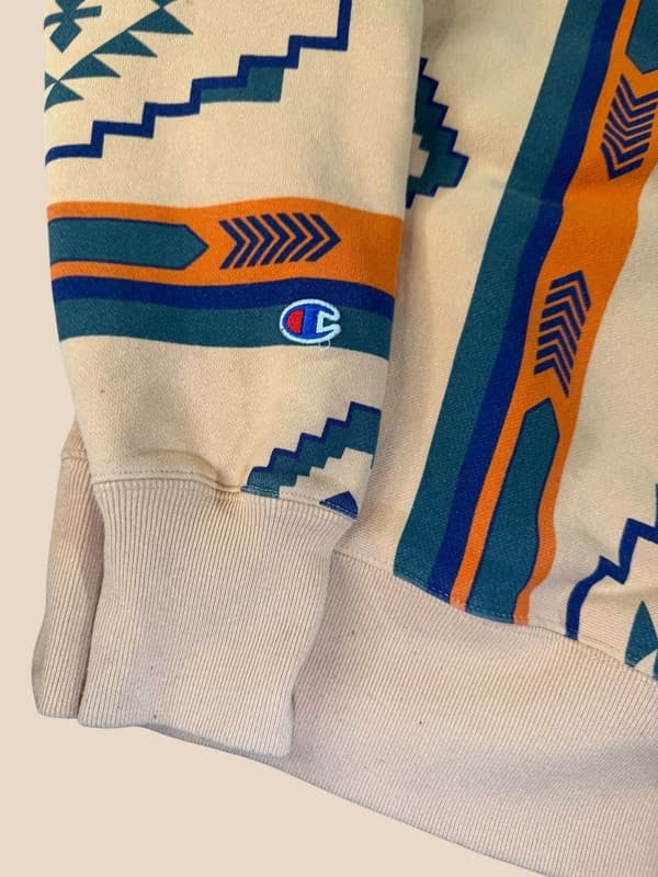 Champion Reverse Weave Southwestern Aztec All Over Print Hoodie Large - Thumbnail 8